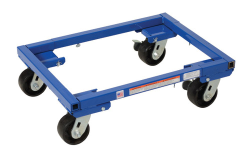 Vestil Steel Adjustable Tote Dolly with - 4 In. Casters 36-1/2 In. x 26-1/2 In. x 7 In. 2000 lb - Blue