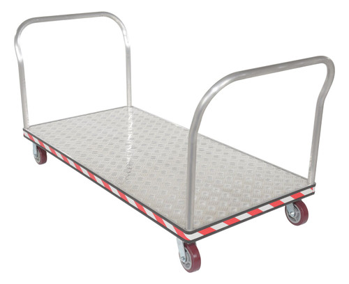 Vestil Aluminum Heavy Duty Dual Handle Tread Plate Platform Truck - 30 In. x 72 In. 3600 lb - Silver