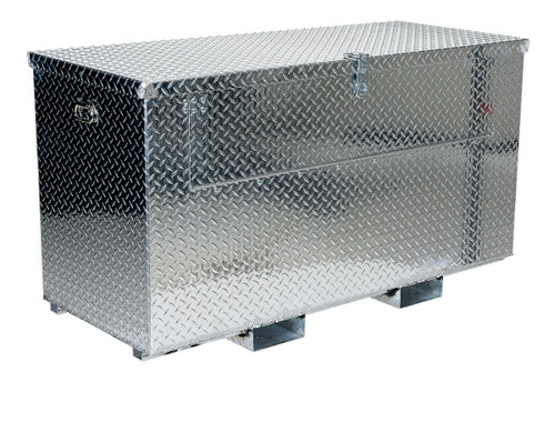 Vestil Aluminum Portable Tool Box with Fold Down Front Door with Fork Pockets - 24-3/4 In. x 48-3/4 In. x 27-5/8 In. 2500 lb - Silver