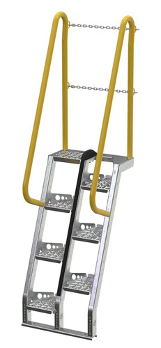 Vestil Galvanized Alternate Tread Stair - 68 Degrees 30 In. x 23-1/2 In. x 90 In. 350 lb - Silver