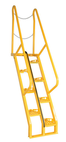 Vestil Steel Alternate Tread Stair - 56 Degrees 49-1/4 In. x 23-1/2 In. x 102-7/16 In. 350 lb - Yellow