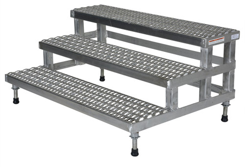 Vestil Stainless Steel Adjustable Step Mate Stand - 3 Step 33-7/8 In. x 47-3/4 In. x 22-1/4 In. 500 lb - Silver