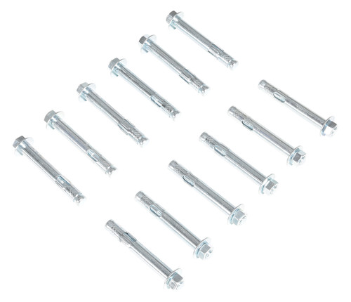 Vestil Steel Concrete Sleeve Anchor Bolts - 12 Pack 5/8 In. x 4 In. - Silver