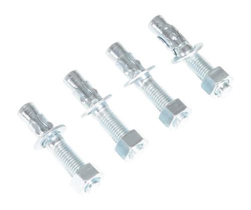Vestil Steel Concrete Sleeve Anchor Bolts - 4 Pack 3/4 In. x 4 In. - Silver