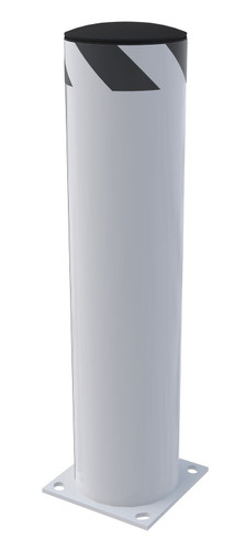 Vestil Steel Pipe Safety Bollard - 36 In. x 8-1/2 In. - White