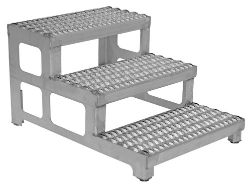 Vestil Stainless Steel Adjustable Step Mate Stand - 3 Step 33-7/8 In. x 23-3/4 In. x 22-1/4 In. 500 lb - Silver