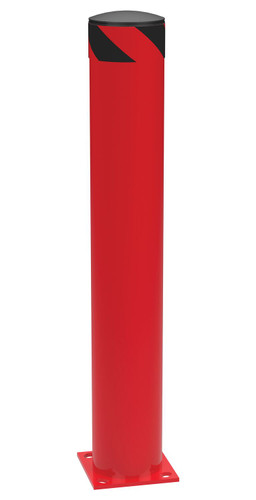 Vestil Steel Pipe Safety Bollard - 42 In. x 6-1/2 In. - Red
