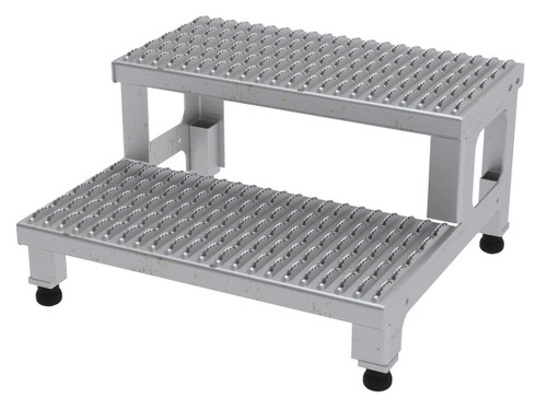 Vestil Stainless Steel Adjustable Step Mate Stand - 2 Step 22-7/8 In. x 23-3/4 In. x 15-1/4 In. 500 lb - Silver