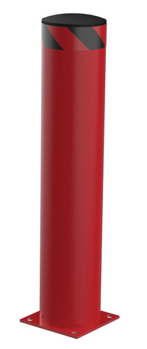 Vestil Steel Pipe Safety Bollard - 42 In. x 8-1/2 In. - Red