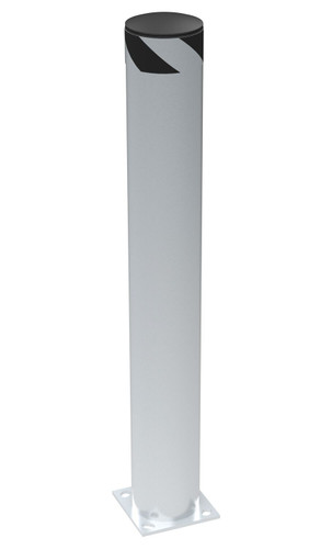 Vestil Steel Pipe Safety Bollard - 48 In. x 6-1/2 In. - Silver