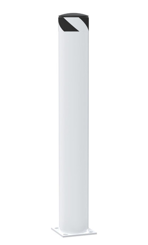 Vestil Steel Pipe Safety Bollard - 48 In. x 6-1/2 In. - White