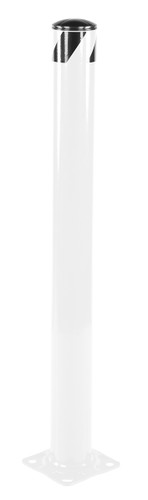 Vestil Steel Pipe Safety Bollard - 48 In. x 4-1/2 In. - White