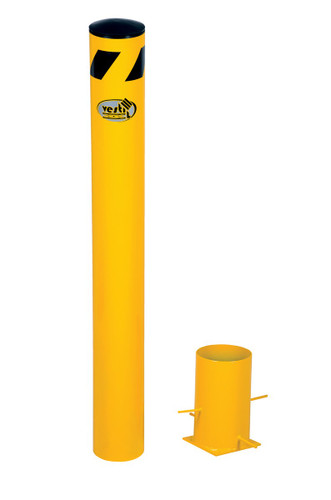 Vestil Steel Removable Pipe Safety Bollard - 46 In x 5-1/2 In - Yellow