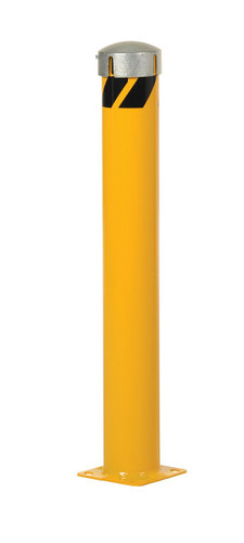 Vestil Steel Pipe Bollard with Removable Bolt-On Steel Cap and Slots - 42 In. x 5-1/2 In. - Yellow