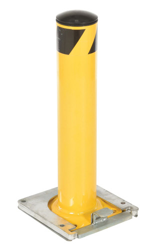Vestil Steel Surface Mounted Removable Pipe Safety Bollard - 24 In. x 4-1/2 In. - Yellow