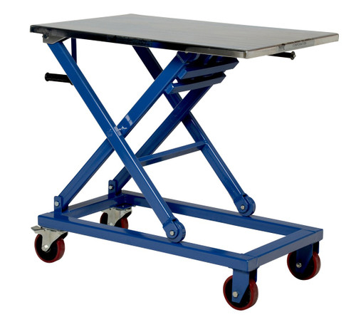 Vestil Steel Mechanical Scissor Cart - 37 In. x 23-1/2 In. 660 lb - Blue/Silver