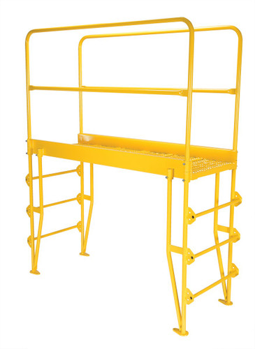 Vestil Steel Vertical Crossover Ladder - 4 Step 56 In. Width 500 lb - Yellow