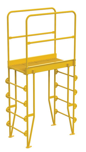 Vestil Steel Vertical Crossover Ladder - 5 Step 32 In. Width 500 lb - Yellow
