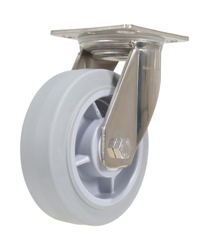 Vestil Thermoplastic Rubber Swivel Caster - 6 In. Diameter x 2 In. Width 600 lb - Gray