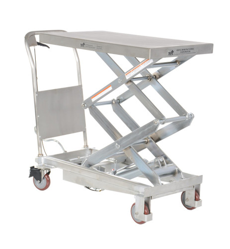 Vestil Partially Stainless Steel Hydraulic Elevating Cart - 32-1/2 In. x 20 In. 800 lb - Silver