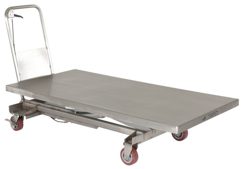 Vestil Partially Stainless Steel Hydraulic Elevating Cart - 31-1/2 In. x 63 In. 1000 - Silver