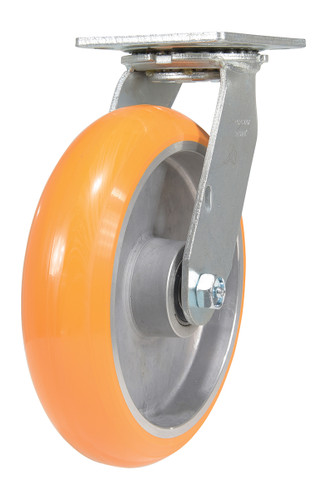 Vestil Polyurethane Swivel Caster - 8 In. Diameter x 2 In. Width 1250 lb - Butterscotch/Silver