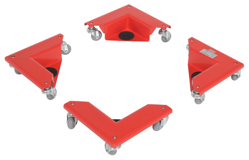 Vestil Steel Corner Mover Dolly - 4 Pack 300 lb - Red