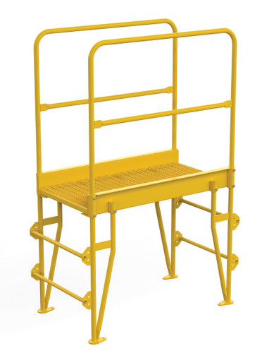 Vestil Steel Vertical Crossover Ladder - 3 Step 32 In. Width 500 lb - Yellow