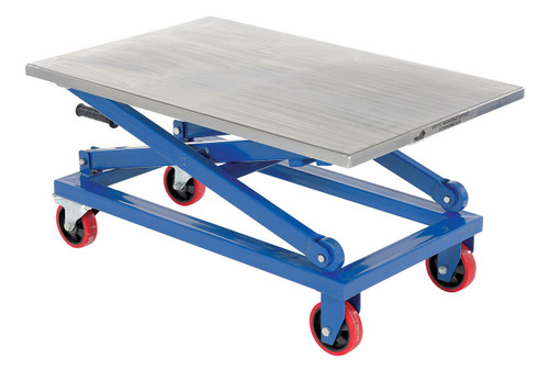 Vestil Steel Mechanical Scissor Cart - 25-1/2 In. x 39-1/4 1000 lb - Blue