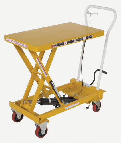 Vestil Steel Auto Shift Hydraulic Elevating Cart - 19-1/2 In. x 32-1/2 In. 550 lb - Yellow