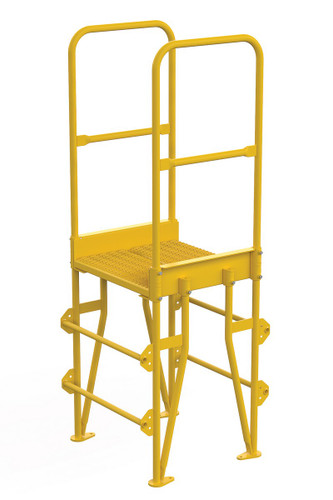 Vestil Steel Vertical Crossover Ladder - 3 Step 8 In. Width 500 lb - Yellow