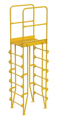 Vestil Steel Vertical Crossover Ladder - 7 Step 20 In. Width 500 lb - Yellow