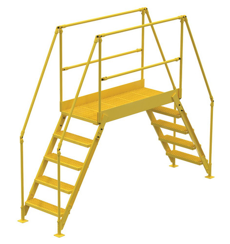 Vestil Steel Crossover Ladder - 5 Step 23-1/2 In. x 60 In. 500 lb - Yellow