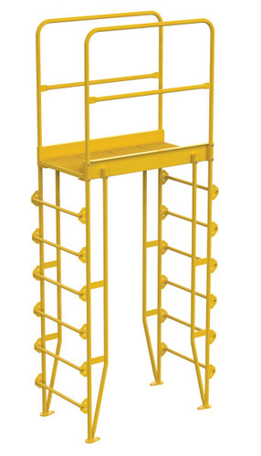 Vestil Steel Vertical Crossover Ladder - 7 Step 32 In. Width 500 lb - Yellow