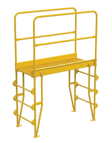 Vestil Steel Vertical Crossover Ladder - 4 Step 44 In. Width 500 lb - Yellow