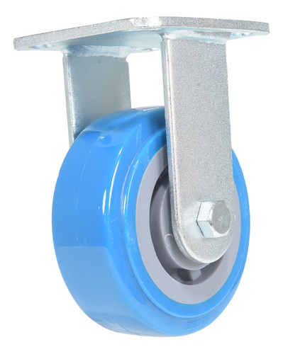 Vestil Polyurethane Rigid Caster - 5 In. Diameter x 2 In. Width 771 lb Light - Blue/Gray