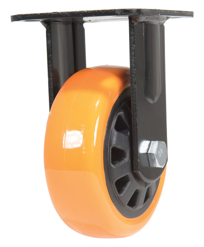 Vestil Polyurethane Rigid Caster - 5 In. Diameter x 2 In. Width 726 lb - Orange/Black