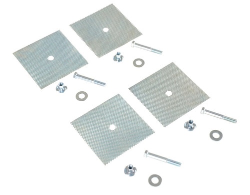 Vestil Steel Car Stop Anchor Plates with 4 Holes Glue Down - 5 In. x 5 In. x 1/16 In. - Silver