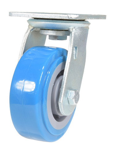 Vestil Polyurethane Swivel Caster - 5 In. Diameter x 2 In. Width 771 lb Light - Blue/Gray