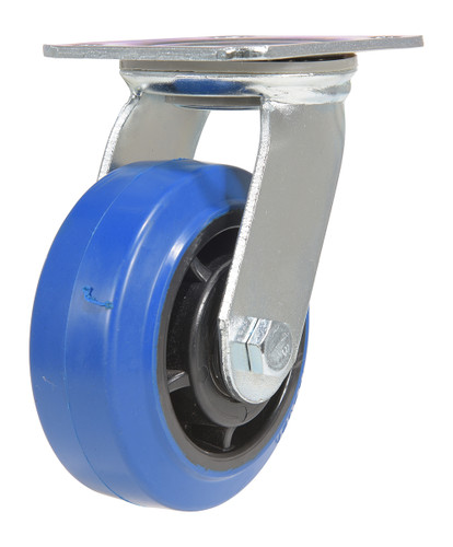 Vestil Elastic Rubber Swivel Caster - 5 In. Diameter x 2 In. Width 550 lb - Blue/Black