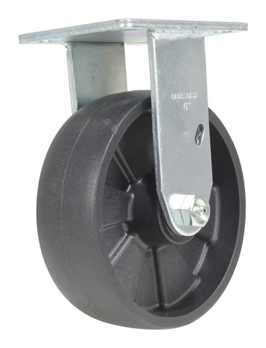 Vestil Glass Filled Nylon Rigid Caster - 6 In. Diameter x 2 In. Width 1200 lb - Black