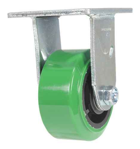 Vestil Polyurethane Rigid Caster - 4 In. Diameter x 2 In. Width 700 lb - Green/Black