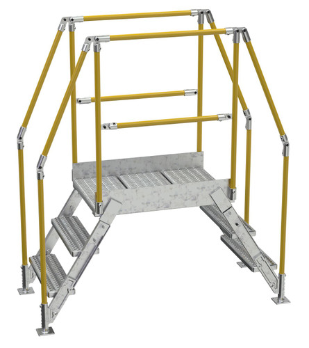 Vestil Galvanized Steel Crossover Ladder - 3 Step 23-1/2 In. x 36 In. 500 lb - Silver