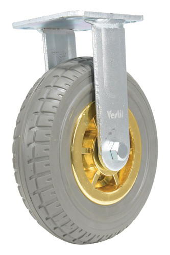 Vestil Flat-Free Rigid Caster - 8 In. Diameter x 2 In. Width 661 lb Dark - Gray/Gold