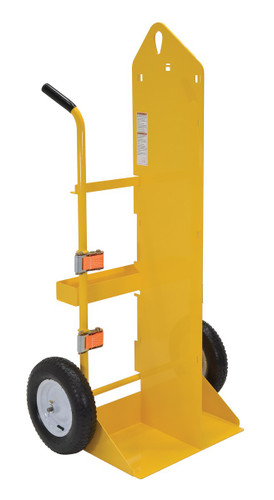 Vestil Steel Torch Cart-Lift Eye with Pneumatic Wheels - 23 In. x 34-1/2 In. x 66-3/8 In. 500 lb - Yellow