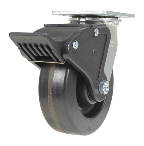 Vestil Phenolic Swivel With Total Brake Caster - 6 In. Diameter x 2 In. Width 1200 lb - Black