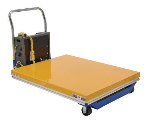 Vestil Steel DC Powered Scissor Cart - 48 In. x 40 In. 1000 lb Blue / - Yellow