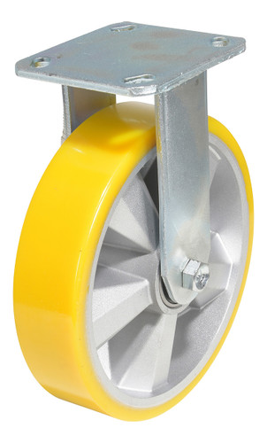 Vestil Polyurethane Rigid Caster - 8 In. Diameter x 2 In. Width 1212 lb - Yellow/Gray