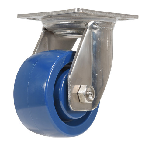Vestil Solid Polyurethane Swivel Caster - 4 In. Diameter x 2 In. Width 800 lb Dark - Blue
