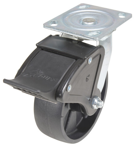 Vestil Glass Filled Nylon Swivel With Total Brake Caster - 6 In. Diameter x 2 In. Width 1200 lb - Black